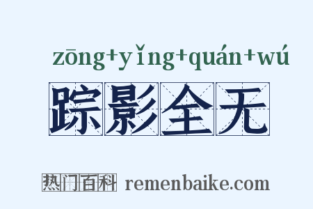 踪影全无是什么意思的图片